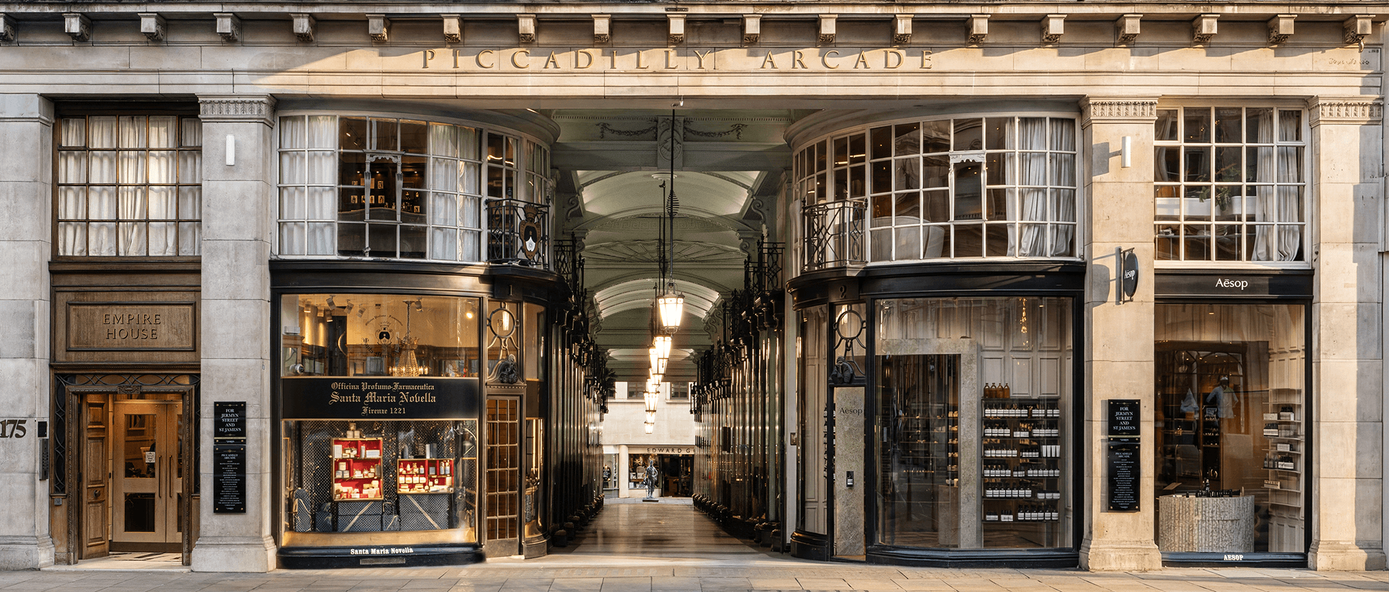 Elegant interior of Piccadilly Arcade