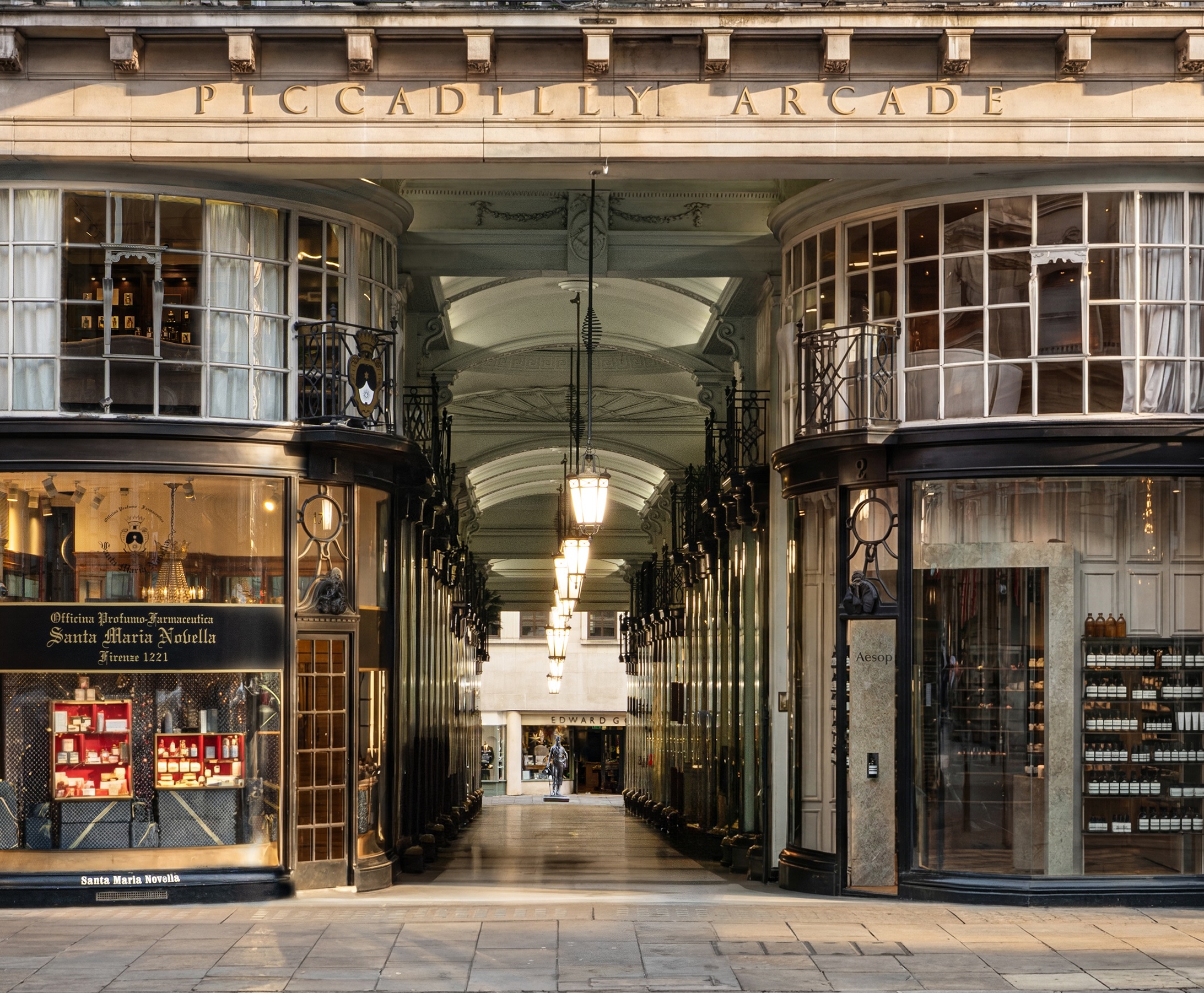 Elegant interior of Piccadilly Arcade