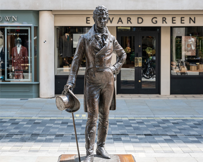 Ornate building facade at dusk